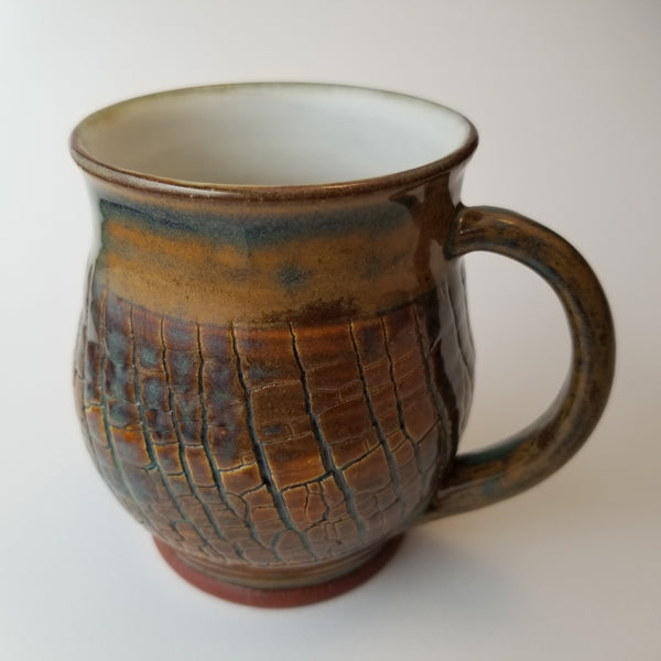 Crackle mug back - little j studio - handmade portland pottery