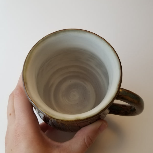 Crackle mug hold - little j studio - handmade portland pottery