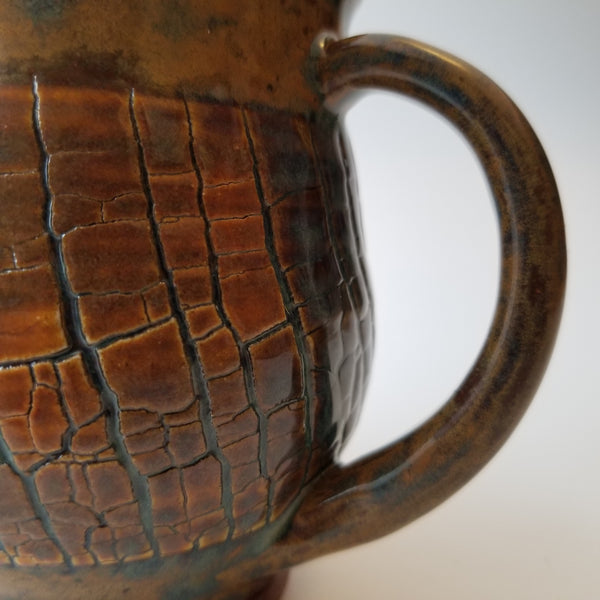 Crackle mug close - little j studio - handmade portland pottery