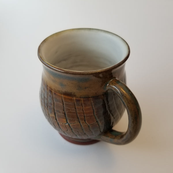 Crackle mug handle - little j studio - handmade portland pottery