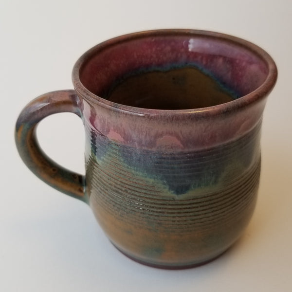 Sunset mug top, little j studio, handmade portland pottery